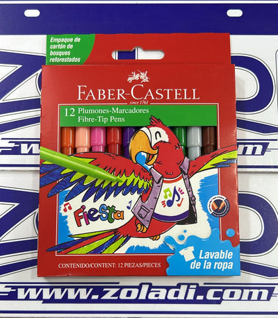 12 PLUMONES O MARCADORES FABER CASTELL