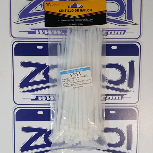 CINTILLO DE NYLON BLANCO 4.8*200MM