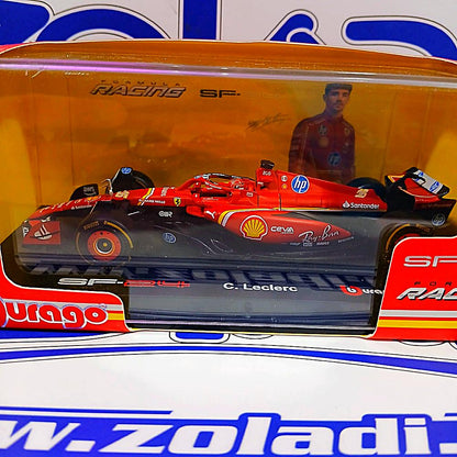 02509 FERRARI SF24 #16 CHARLES LECLERC 1/43 C/ CASCO Y ACRILICO