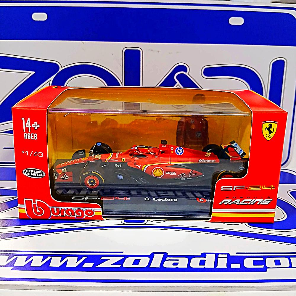 02509 FERRARI SF24 #16 CHARLES LECLERC 1/43 C/ CASCO Y ACRILICO