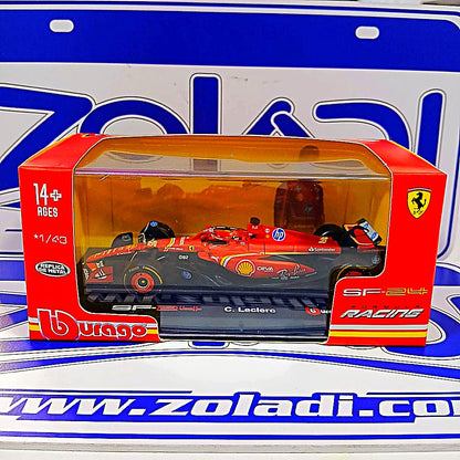02509 FERRARI SF24 #16 CHARLES LECLERC 1/43 C/ CASCO Y ACRILICO