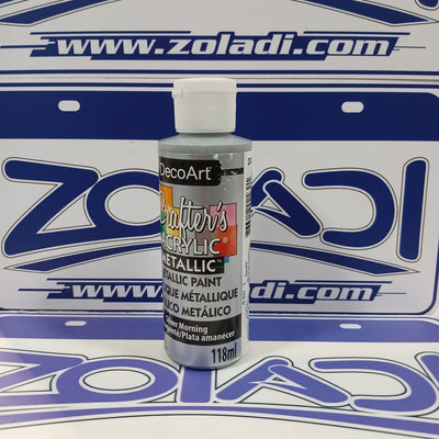 Plata Pintura Acrílica 118 ml | Acabado Metálico, Alta Cobertura, Pintura para Decoración y Manualidades.
