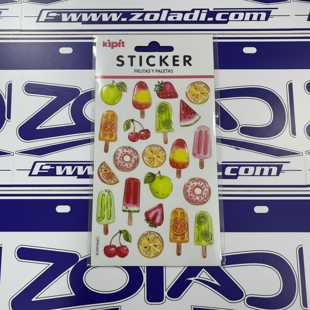Sticker Frutas y Paletas fondo Zoladi