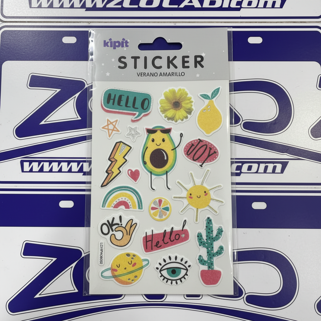 Sticker Verano Amarillo fondo Zoladi