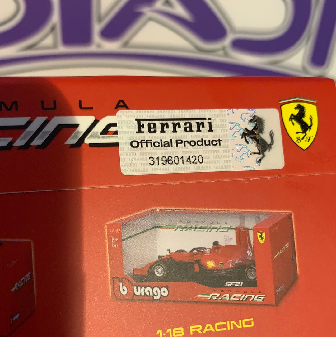 SF21 C Leclerc #16 Ferrari (CON ACRILICO/ CON CASCO) 2021